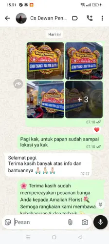Testimonial Papan Bunga Pernikahan tambora